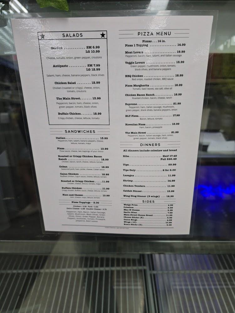 Main Street Pizza and Ribs. Menu image 1